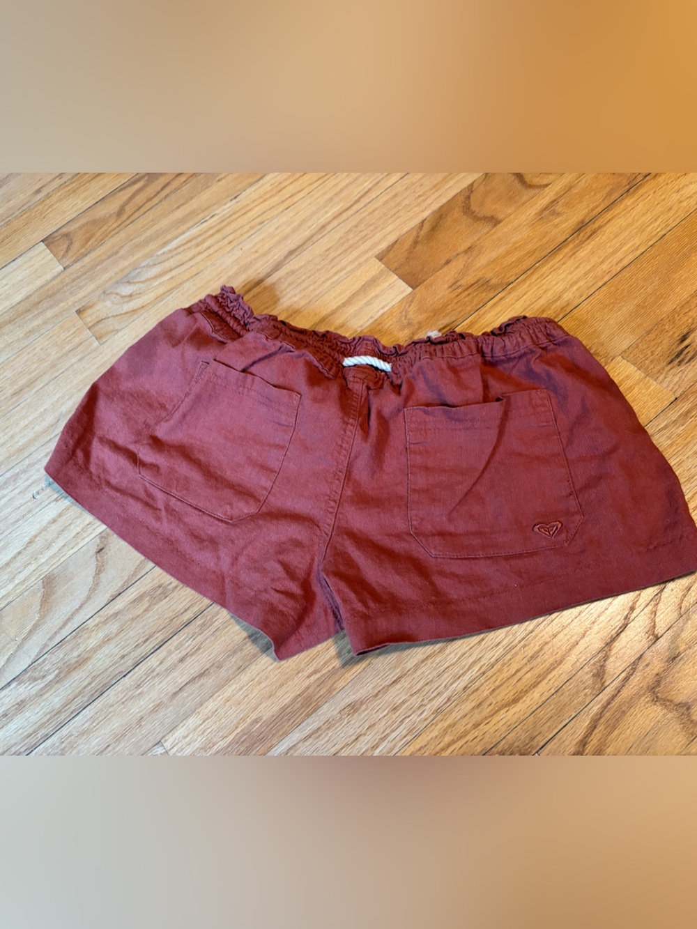 Roxy Women's Rust Drawcord Linen Shorts - Large - Picture 2 of 6